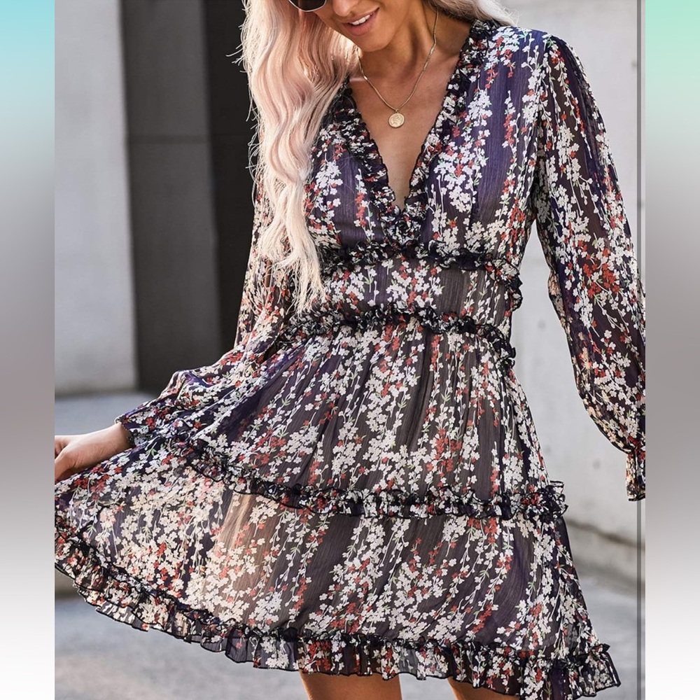 Floral Ruffle Dress - Picture 2 of 8